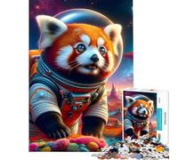 Puzzle 1000 pièces pour Adultes Panda Explorateur de l'espace Jeu de réflexion pour Adultes Améliore la mémoire Cadeau d'anniversaire ou de Noël (Dimensions 75x50cm)