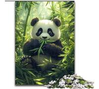 Puzzle 1000 pièces pour Adultes - Panda Mangeant du Bambou - Soulage Le Stress - Défi Difficile - Renforce l'amour Entre Les Couples - 26x38cm