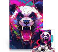 Puzzle 1000 pièces pour Adultes Panda Mignon de Dessin animé Compétition de Vitesse Manuelle Œuvre d'art 52x38cm