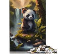 Puzzle 1000 pièces pour adultes, panda mignon, dessin animé, puzzle carré en bois, puzzle unique, jeu éducatif amusant, jouet 1000 pièces (75 x 50 cm)