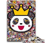 Puzzle 1000 pièces pour Adultes Panda Portant Une Couronne 1000 pièces pour Adolescents, Jeux éducatifs, décoration d'intérieur, Cadeau d'anniversaire, Cadeaux, Art Mural (50x75cm)
