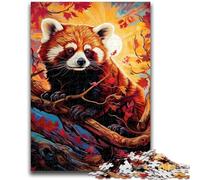 Puzzle 1000 pièces pour Adultes - Panda Roux coloré - 1000 pièces pour Adultes - Idéal comme Cadeau pour Toute la Famille à partir de 14 Ans (75x50cm)