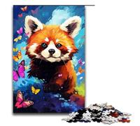 Puzzle 1000 pièces pour Adultes Panda Roux et Papillon par SplattersLots of Coloured Puzzle Hands on Game 75x50cm