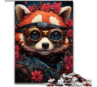 Puzzle 1000 pièces pour Adultes Panda Roux, Puzzle en Carton, Interaction familiale et Cadeau Amusant, Design Abstrait Vibrant (Taille 26x38cm)