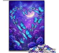 Puzzle 1000 pièces pour Adultes, Papillon Bleu, Jeu Familial, décoration d'intérieur Unique et Cadeaux pour Les 14 Ans et Plus (Taille 50x75cm)