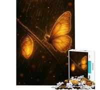 Puzzle 1000 pièces pour Adultes Papillon doré et chrysalide sous la Pluie Jeu Difficile et Stimulant pour se détendre et soulager Le Stress Convient aux 14 Ans et Plus (38x52cm)