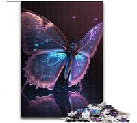 Puzzle 1000 pièces pour Adultes Papillon Rose Violet en Bois, idéal pour s'amuser en Famille, se détendre et Offrir des Cadeaux de Vacances 50x75cm Fête d'anniversaire pour Hommes Femmes