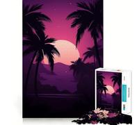 Puzzle 1000 pièces pour Adultes Paradis Tropical Découpe Nette Jeu de Concentration Cadeau Jeu pour Passer Le Temps Scène de Noël Art (38x26cm)