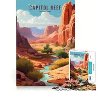 Puzzle 1000 pièces pour Adultes Parc National de Capitol Reef Jeu de Concentration Sharp Cut Craft pour Passer Le Temps Scène de Noël (38x52cm)