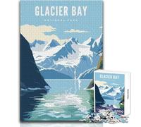 Puzzle 1000 pièces pour Adultes - Parc National de Glacier Bay - Jeu éducatif - Niveau de difficulté Difficile - Cadeau d'anniversaire - Dimensions 50x75cm