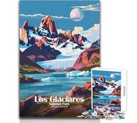 Puzzle 1000 pièces pour Adultes - Parc National Los Glaciares, Argentine - Affiche au Design Magnifique - Jeu Stimulant et Difficile - Idée Cadeau - Dimensions 50x75cm