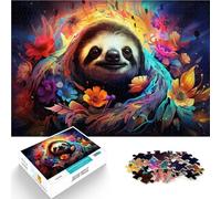 Puzzle 1000 pièces pour Adultes Paresseux Fleur Jeu Stimulant Jouets 14,96 po x 20,47 po Entraînez Votre Cerveau et Vos Mains pour Les Adolescents de 14 Ans et Plus