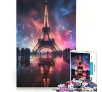 Puzzle 1000 pièces pour Adultes Paris avec Ciel Bleu et Violet Jeu Relaxant décompression intellectuelle Cadeau d'anniversaire Cadeau de Voyage 38x52cm