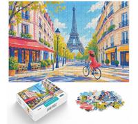 Puzzle 1000 pièces pour Adultes, Paris Street Scene with Eiffel Tower | Comme idée cadeau de Noël : ce puzzle 1000 pièces adulte transforme les vacances d'hiver en pause puzzle.