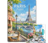 Puzzle 1000 pièces pour Adultes, Parisian Springtime View with Eiffel Tower | Pour une activité relaxante loin des écrans : Puzzle 1000 pièces adulte ; pour une activité tranquille chez soi.
