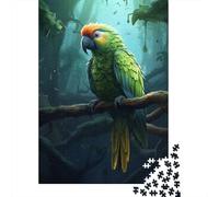 Puzzle 1000 Pièces pour Adultes, Parrot in The Jungle, 52x38cm/1000pcs; Projet Tranquille pour Le W nd; Pièces Lisses en Carton Blanc