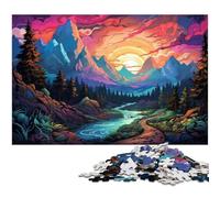 Puzzle 1000 pièces pour Adultes Paysage coloré et Charmant œuvre d'art Cadeau d'anniversaire Art Mural 1000 pièces (38 x 26 cm)