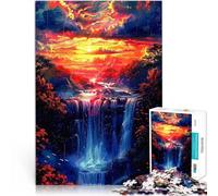 Puzzle 1000 pièces pour Adultes Paysage de Cascade Jeu Familial Anti-Stress Défi Difficile Excellent Cadeau pour Les Jeux 52x38cm