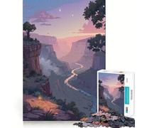 Puzzle 1000 pièces pour Adultes,Paysage de Coucher de Soleil dans Un Canyon,Jeu de réflexion Amusant et Complexe, pour Noël (38x52cm)