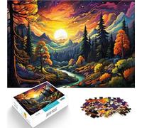 Puzzle 1000 pièces pour Adultes Paysage de Coucher de Soleil Jouets DIY 26 x 38 cm Jeu Familial Anti-Stress défi Difficile pour Adolescents de 14 Ans et Plus