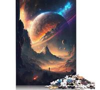 Puzzle 1000 pièces pour adultes, paysage de crack planète, puzzle carré créatif pour adultes, puzzle en bois, décoration de la maison, puzzle 1000 pièces(75x50cm)