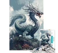 Puzzle 1000 pièces pour Adultes Paysage de Dragon Chinois Jeu éducatif Jouet d'apprentissage Cadeau d'anniversaire Une œuvre d'art (Taille 38x26cm)