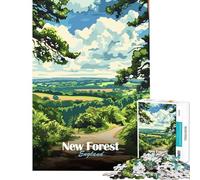 Puzzle 1000 pièces pour Adultes Paysage de la Nouvelle Forêt d'Angleterre défi éducatif Difficile Jeu Relaxant Convient aux 14 Ans et Plus (50x75cm)