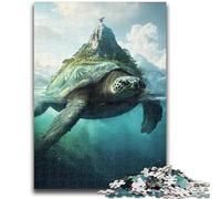Puzzle 1000 pièces pour Adultes, Paysage de l'île aux Tortues, Jouets de Divertissement Familial avec Affiche et fiche de Questions-réponses (26x38cm)