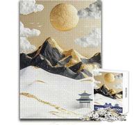 Puzzle 1000 pièces pour Adultes, Paysage de Montagne dorée, idéal pour se détendre Pièces Robustes et précises Dimensions:38x26cm