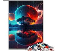 Puzzle 1000 pièces pour Adultes Paysage de planète Extraterrestre en Bois, Casse-tête Haute difficulté pour Adolescents 50x75cm pour Les Vacances, Les Anniversaires et Les soirées de Jeux en Famille