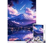 Puzzle 1000 pièces pour Adultes Paysage étoilé du Mont Fuji Jeu éducatif et Artistique Collection d'artistes Beaux-Arts 38x26cm