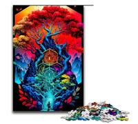 Puzzle 1000 pièces pour Adultes Paysage Fantastique Amusant en Famille avec Affiche et fiche de Questions réponses Assorties 75 x 50 cm