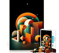 Puzzle 1000 pièces pour Adultes, Paysage géométrique Orbital, défi cérébral, Jeu Anti-Stress, décoration Murale Transparente (50x75cm)