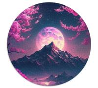 Puzzle 1000 pièces pour Adultes Paysage Japonais Néon 1000 pièces Puzzle Rond pour Adultes Casse-tête éducatif,Décoration Artistique pour la Maison et Le Bureau,14 Ans et Plus 1000 pièces