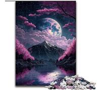 Puzzle 1000 pièces pour Adultes, Paysage Japonais néon, en Bois, pour Les Anniversaires, Les fêtes, Les décorations de fête Spatiale, 1000 pièces(50x75cm)