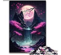 Puzzle 1000 pièces pour Adultes Paysage Japonais Néon en Carton, Cadeau pour Hommes et Femmes, pour Tous Les Jours et Occasions spéciales, 1000 pièces(26x38cm)