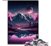 Puzzle 1000 pièces pour Adultes Paysage Japonais Néon Puzzle en Bois, pour Noël, Halloween, Pâques, Nouvel an 1000 pièces(50x75cm)