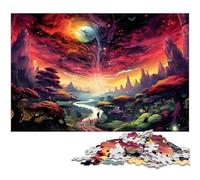 Puzzle 1000 pièces pour Adultes Paysage Japonais psychédélique Rose Jeux éducatifs Cadeaux de Noël et d'anniversaire pour Adolescents de 14 Ans et Plus 1000 pièces (38 x 26 cm)