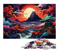 Puzzle 1000 pièces pour Adultes Paysage Japonais psychédélique Rose Jeux éducatifs Cadeaux de Noël et d'anniversaire pour Adolescents de 14 Ans et Plus 1000 pièces (75 x 50 cm)