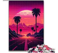 Puzzle 1000 pièces pour Adultes Paysage néon en Bois, pour Les Parents, Les Amoureux, Les Amis - 14 Ans et Plus 50x75cm pour Un Jeu interactif en Famille