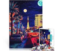 Puzzle 1000 pièces pour Adultes Paysage Nocturne de Las Vegas Jouet éducatif intellectuel décompressant Décoration Parfaite 52x38cm