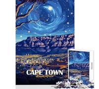 Puzzle 1000 pièces pour Adultes Paysage Nocturne du Cap Afrique du Sud Jeu Pratique défi Difficile décoration intérieure Jouet Cadeau d'anniversaire (50x75cm)