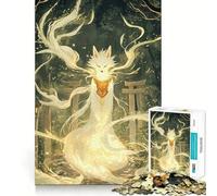 Puzzle 1000 pièces pour Adultes Paysage Renard Blanc Jeu de logique Découpe précise Bords Lisses pour Les réunions de Famille (38x52cm)
