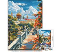 Puzzle 1000 pièces pour Adultes - Paysage Urbain avec cathédrale et Feuillage d'automne - Jeu intellectuel - Une œuvre d'art - Jouet éducatif - Dimensions 50x75cm