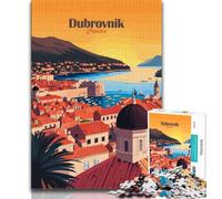 Puzzle 1000 pièces pour Adultes Paysage Urbain de Dubrovnik, Jeu éducatif et Stimulant pour Toute la Famille, pour Anniversaire et Noël (75x50cm)