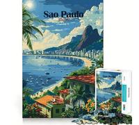 Puzzle 1000 pièces pour Adultes, Paysage Urbain de Sao Paulo, décoration soignée, Jeu de Construction, Jeu de Paix, Cadeau d'anniversaire (50x75cm)