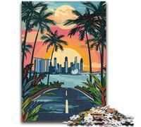 Puzzle 1000 pièces pour Adultes Paysage Urbain de Singapour au Coucher du Soleil, 1000 pièces pour Adultes, défi d'intelligence cérébrale, Jouets addictifs pour la décoration de la Maison (50x75cm)