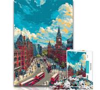 Puzzle 1000 pièces pour Adultes Paysages urbains de Londres et de Paris 1000 pièces pour Adultes, idéal comme Cadeau pour Toute la Famille Convient pour Et 14 50x75cm