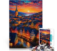 Puzzle 1000 pièces pour Adultes Paysages urbains de Van Gogh Défi Difficile pour soulager Le Stress Idées Cadeaux 75x50cm