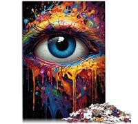 Puzzle 1000 pièces pour Adultes Peindre Les Yeux en Couleur Soulagement du Stress 26x38cm est idéal comme Cadeau pour Toute la Famille pour Les Adolescents de 14 Ans et Plus